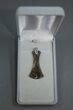 Black Agatized Dinosaur Bone Axe Pendant #5254-1